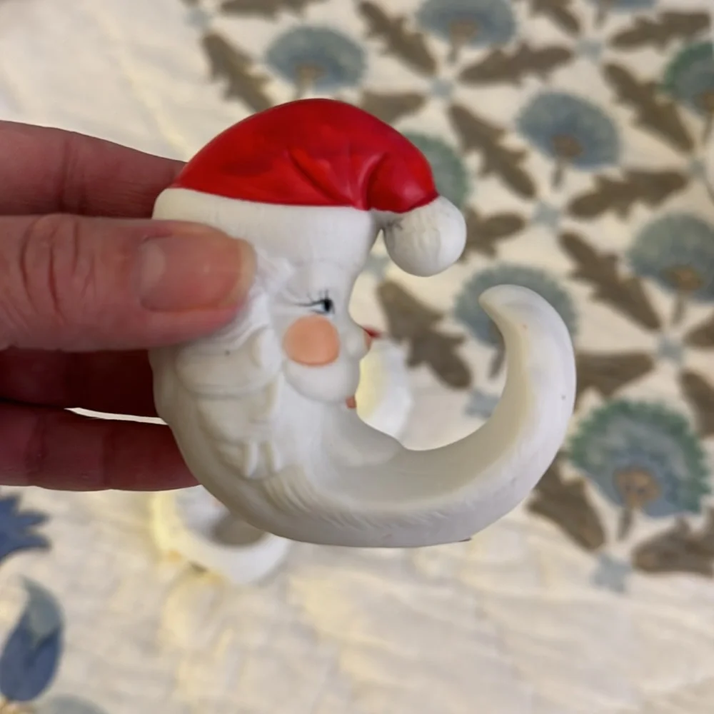Vintage Set of 3 Department 56 Santa Moon Porcelain Figurine. - Picture 4 of 6